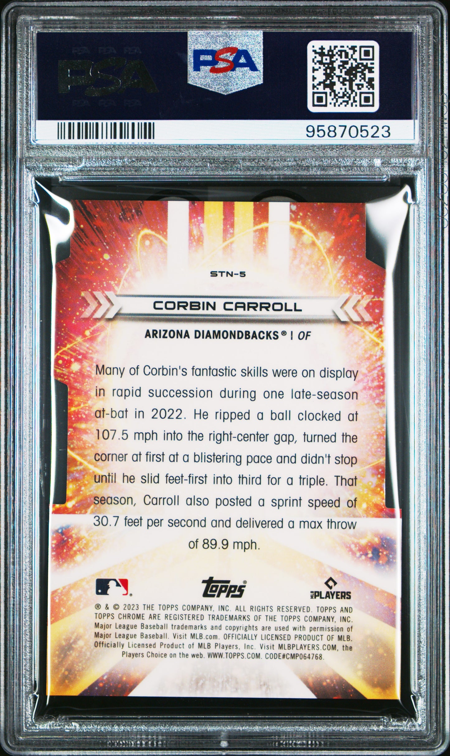 2023 Topps Cosmic Chrome Stella Nova Corbin Carroll #5 PSA 10