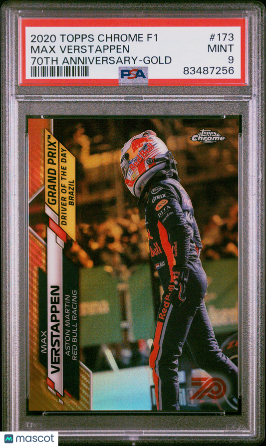 2020 Topps Chrome Formula 1 Max Verstappen #173 PSA 9