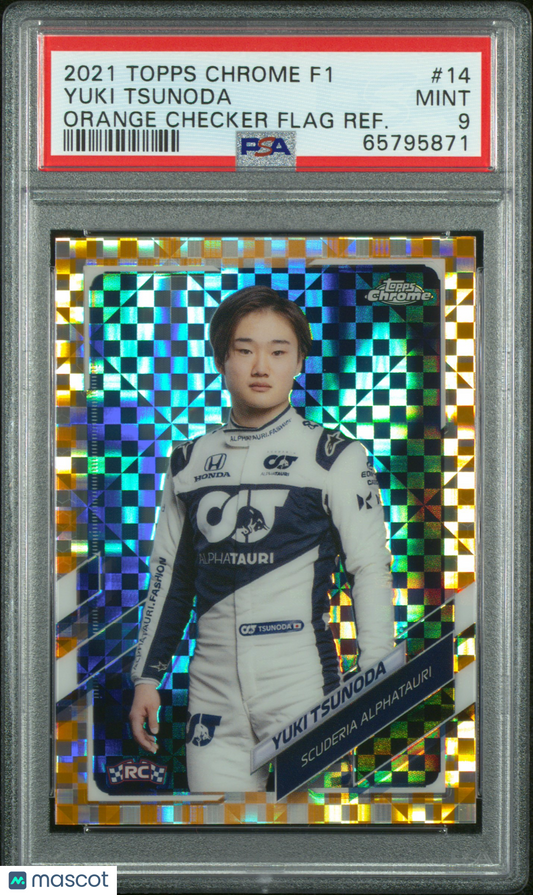 2021 Topps Chrome Formula 1 Yuki Tsunoda #14 PSA 9