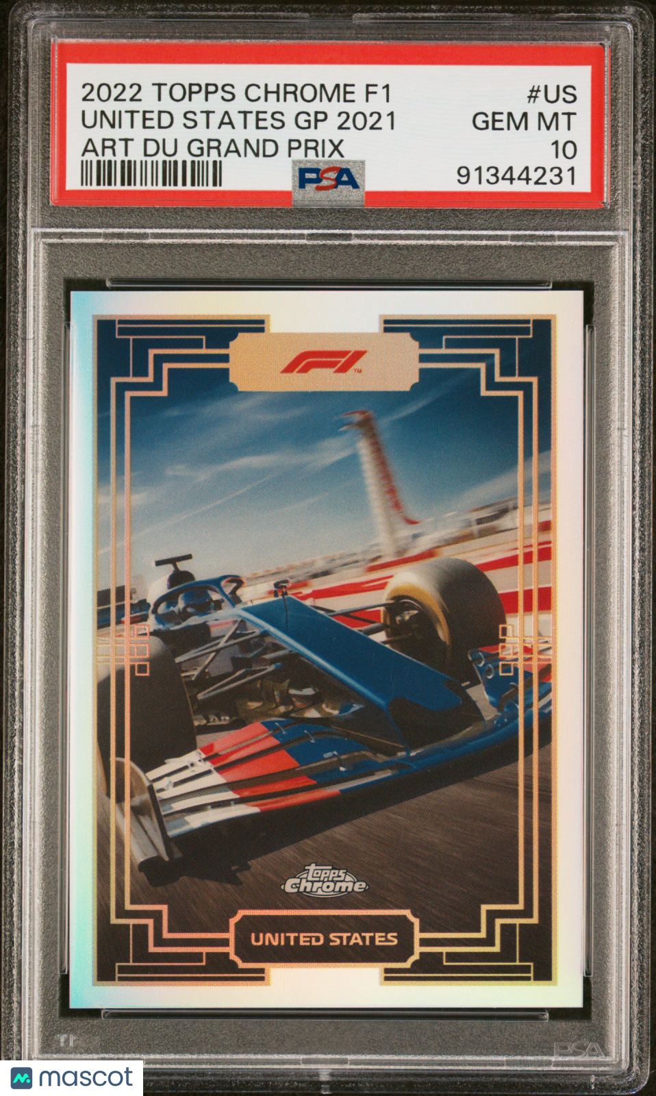 2022 Topps Chrome Formula 1 Art Du Grand Prix United States GP 2021 #US PSA 10