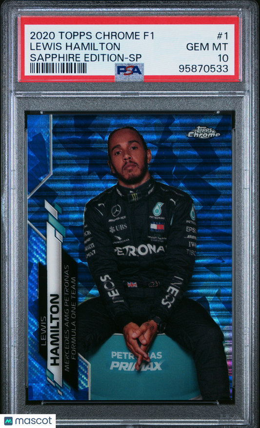 2020 Topps Chrome Formula 1 Sapphire Edition Lewis Hamilton #1 SP PSA 10