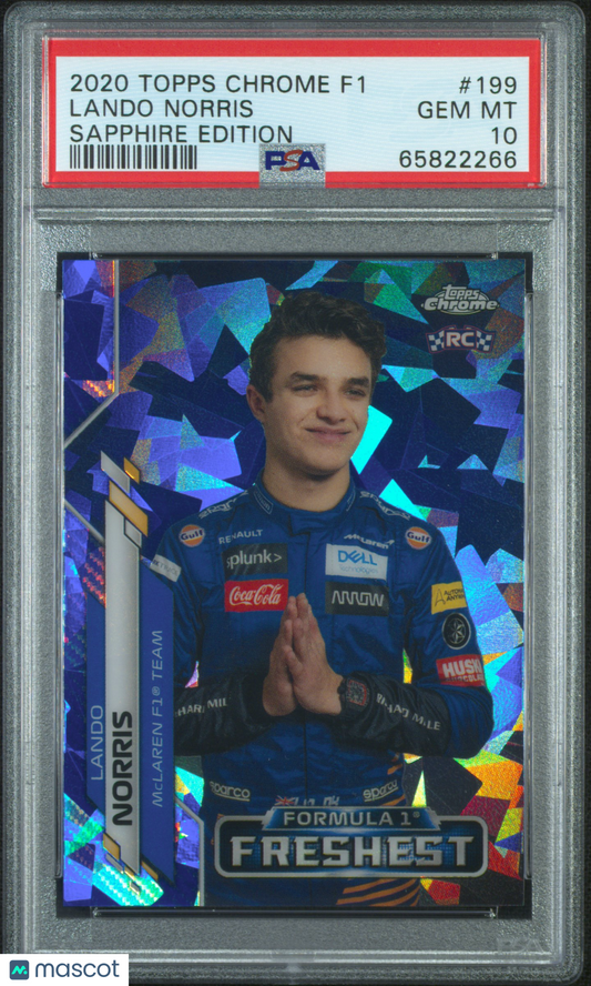 2020 Topps Chrome F1 Sapphire Edition Lando Norris #199 Sapphire Edition PSA 10