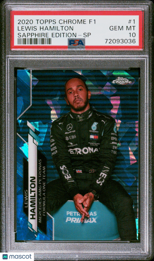 2020 Topps Chrome Formula 1 Sapphire Edition Lewis Hamilton #1 PSA 10