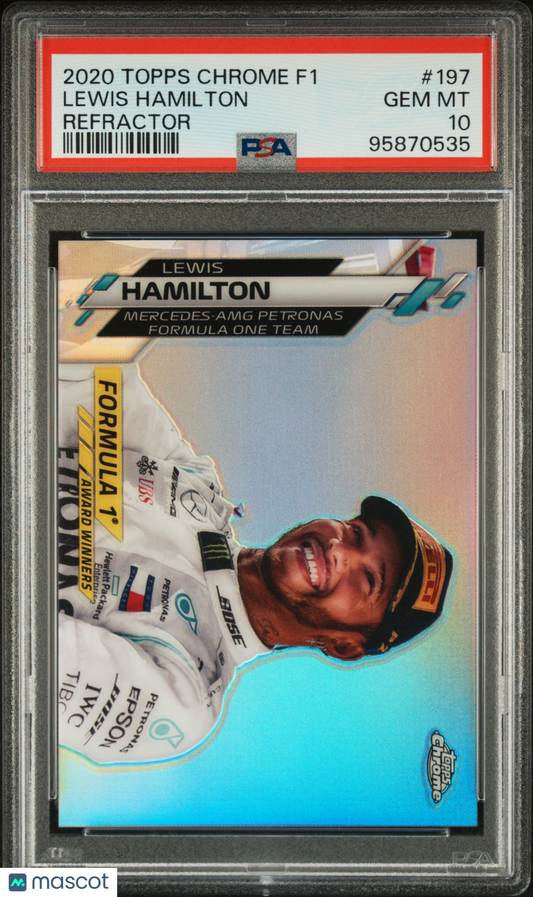 2020 Topps Chrome Formula 1 Lewis Hamilton #197 Refractor PSA 10