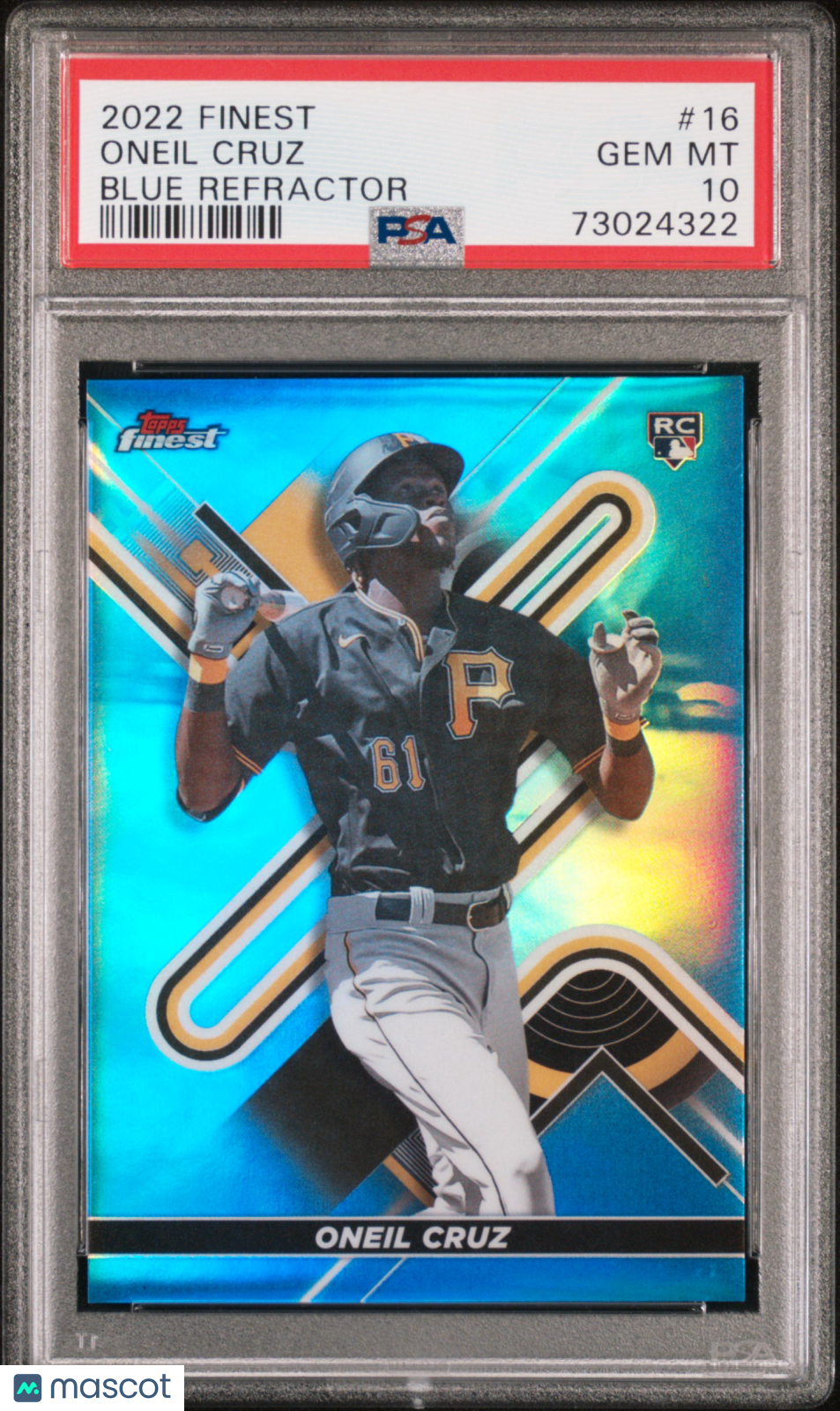 2022 Topps Finest Oneil Cruz #16 Blue #/150 PSA 10