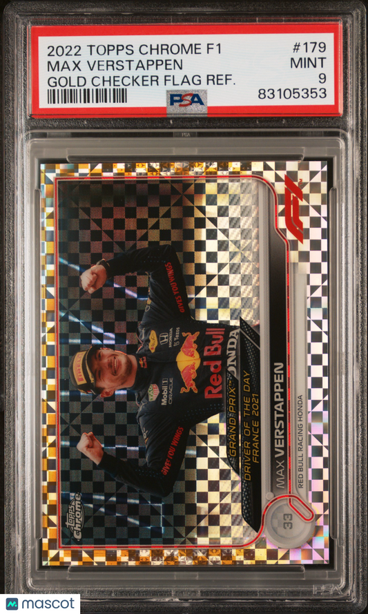 2022 Topps Chrome Formula 1 Max Verstappen #179 PSA 9