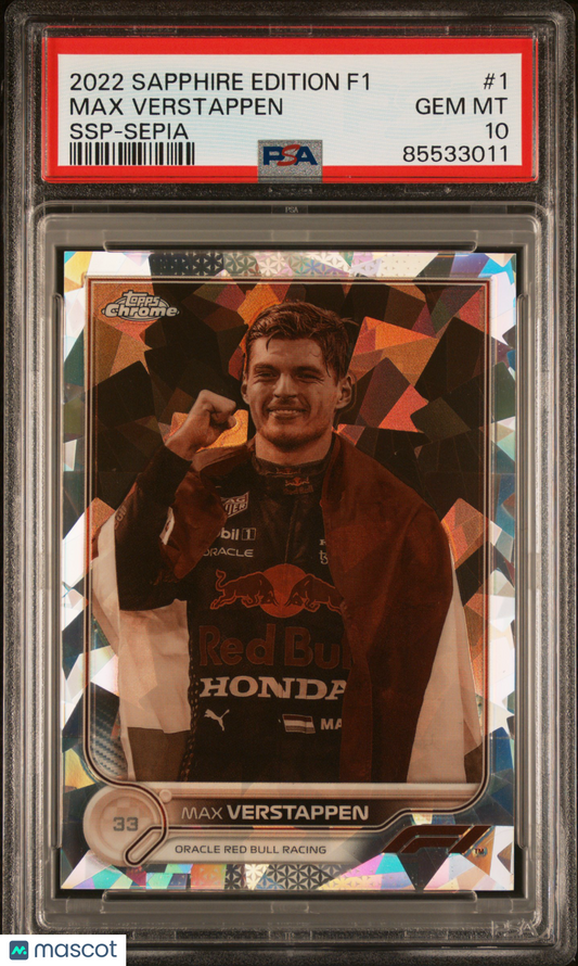 2022 Topps Chrome Formula 1 Sapphire Edition Max Verstappen #1 PSA 10